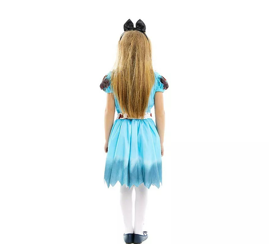 Translation missing: pt-PT.Disfraz de Alicia Zombie vestido azul clásico para niña y adolescente