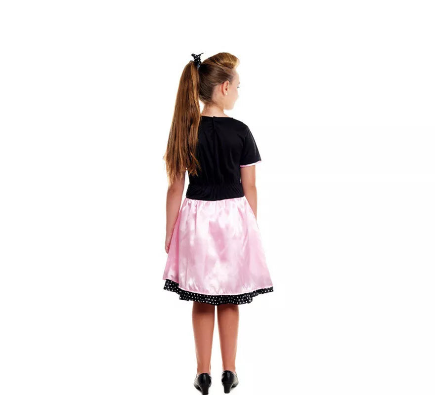 Translation missing: pt-PT.Disfraz de Años 50 Baby Rosa y Negro para niña