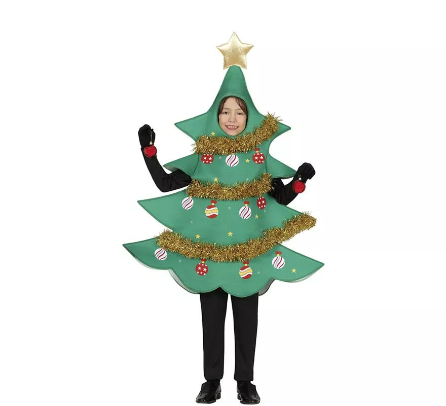 Translation missing: pt-PT.Disfraz de Árbol de Navidad decorado con estrella para niños