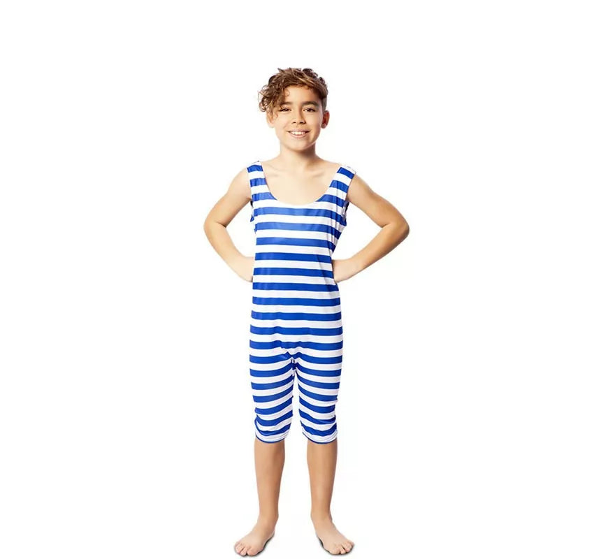 Translation missing: pt-PT.Disfraz de Bañista Retro Años 20 Azul para niño