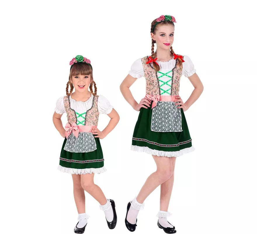 Translation missing: pt-PT.Disfraz de Bávara rosa y negro clásico para niña