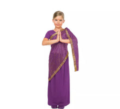 Fato de Bollywood roxa para meninas