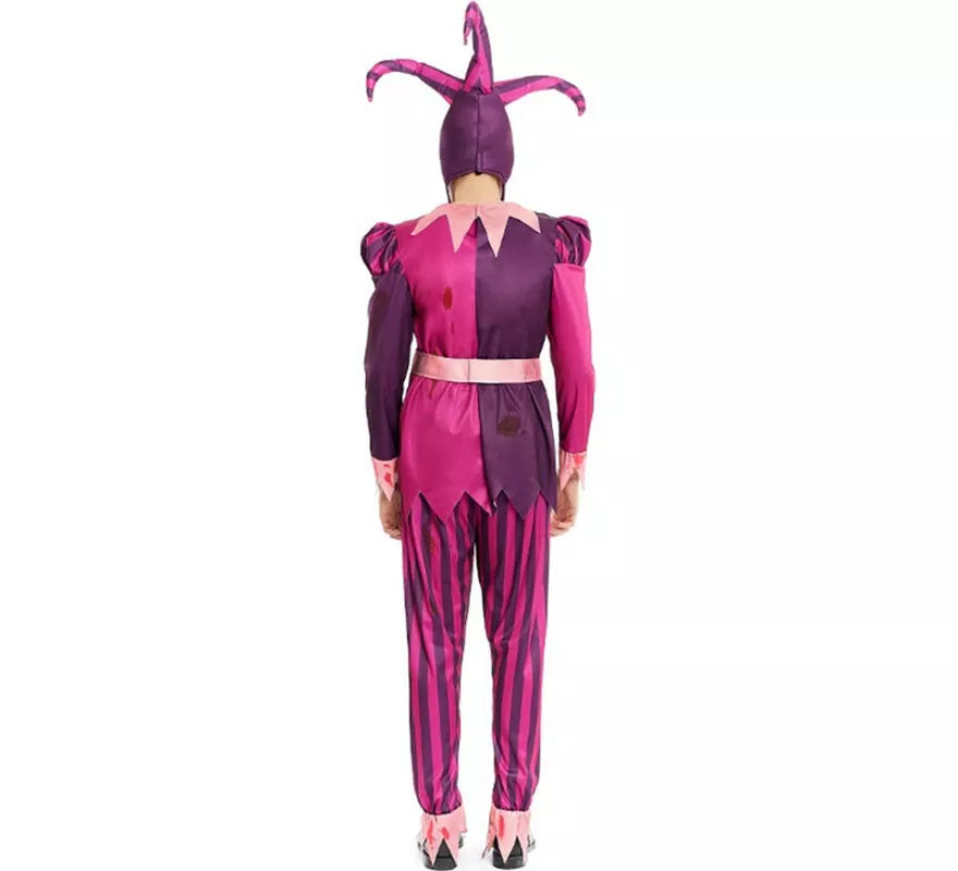 Translation missing: pt-PT.Disfraz de Bufón Asesino morado con gorro para hombre