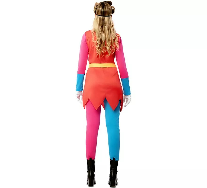 Translation missing: pt-PT.Disfraz de Bufona multicolor con antifaz para mujer