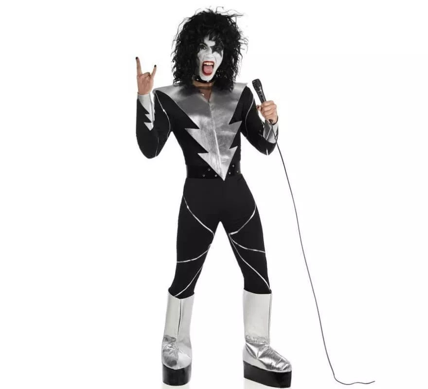 Translation missing: pt-PT.Disfraz de Cantante de Rock maquillado para hombre