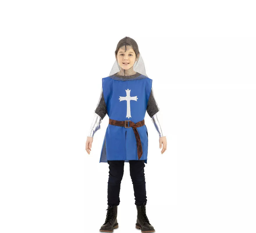 Translation missing: pt-PT.Disfraz de Capa Guerrero Medieval Azul para niños
