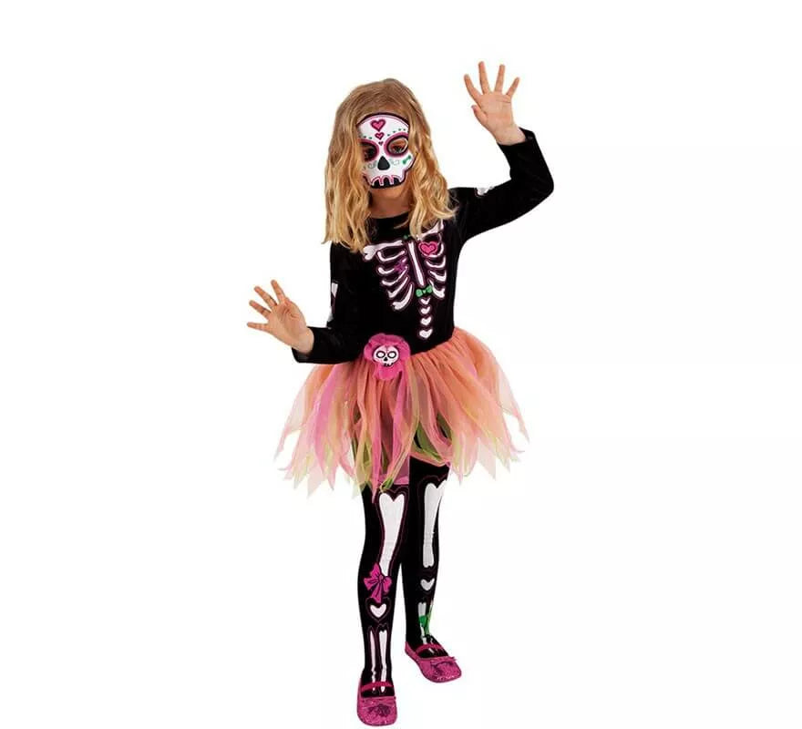 Translation missing: pt-PT.Disfraz de Catrina Rosa con Tutú para niña