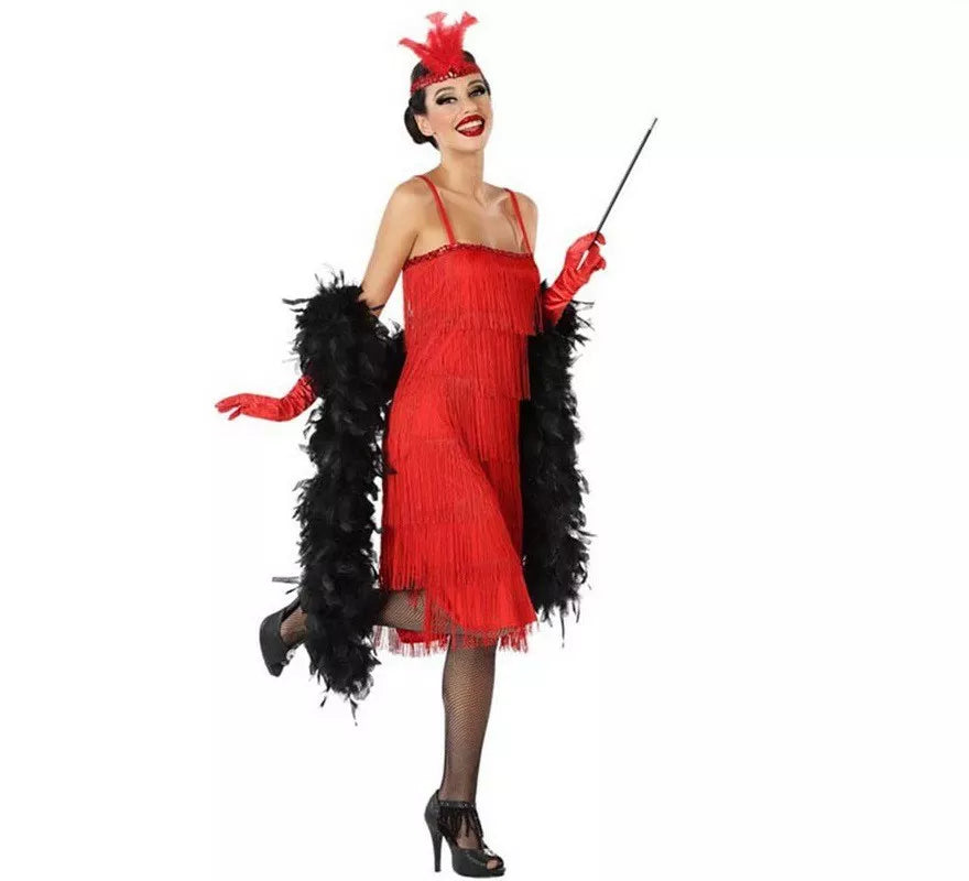 Translation missing: pt-PT.Disfraz de Charleston Rojo para mujer
