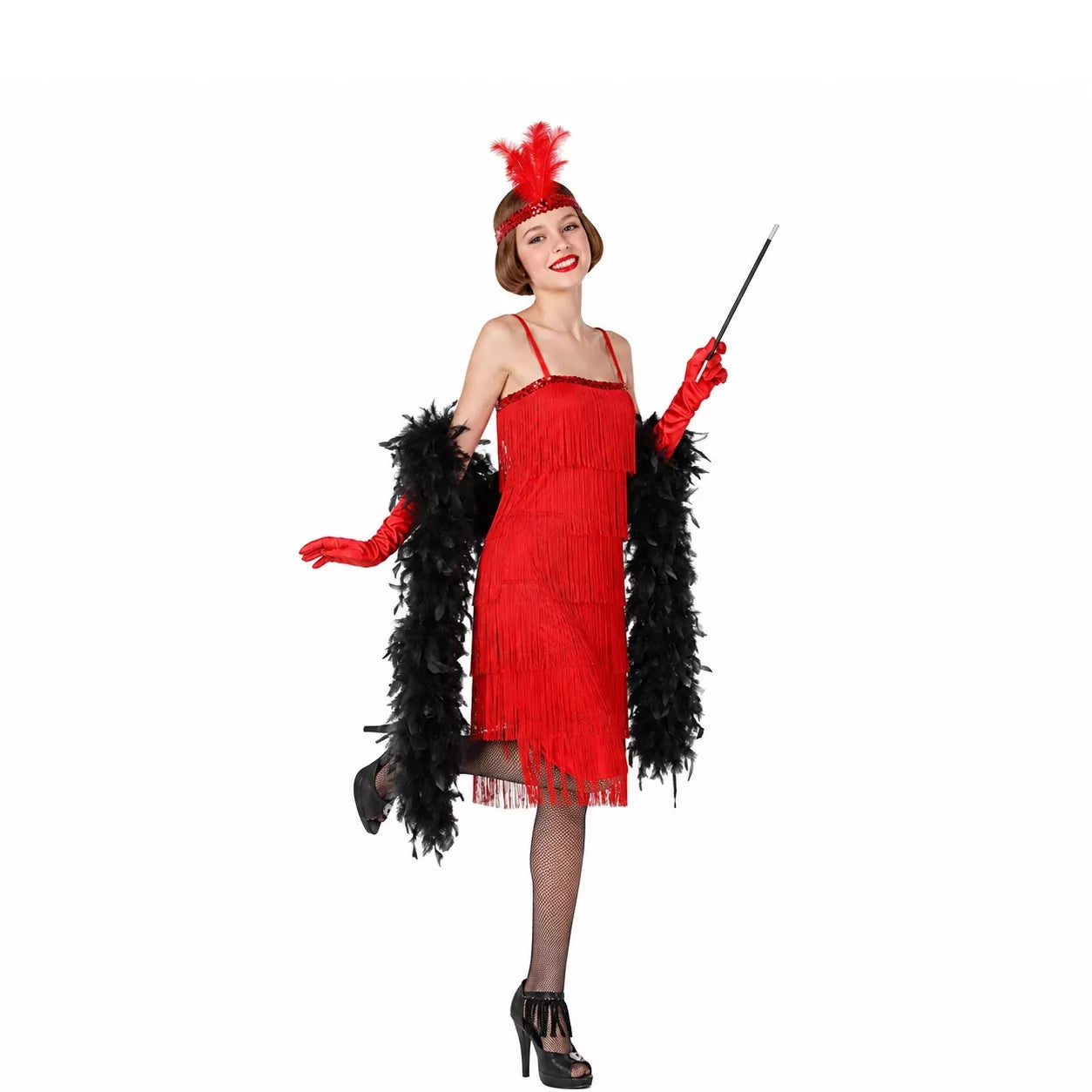 Translation missing: pt-PT.Disfraz de Charleston Rojo para mujer