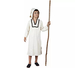Fato de Djellaba árabe branco com capuz para criança