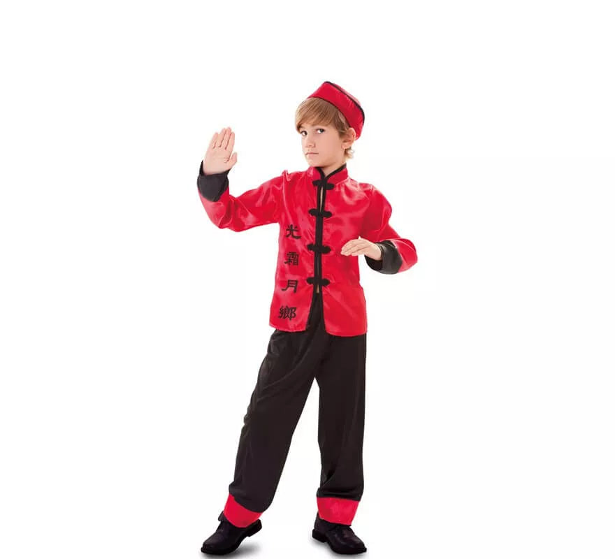 Translation missing: pt-PT.Disfraz de Chino rojo y negro para niño