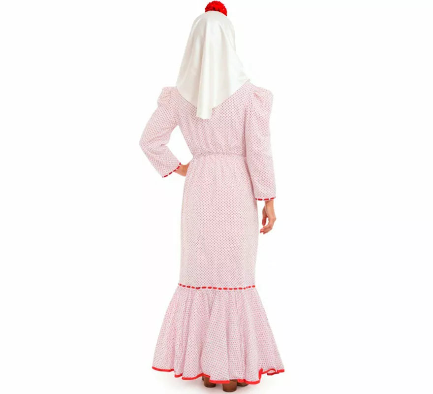 Translation missing: pt-PT.Disfraz de Chulapa Clásico blanco y rojo para mujer