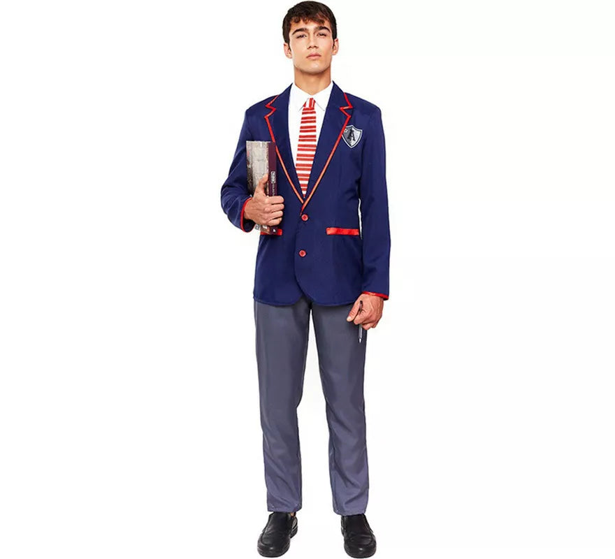 Translation missing: pt-PT.Disfraz de Colegial Moderno Azul para hombre