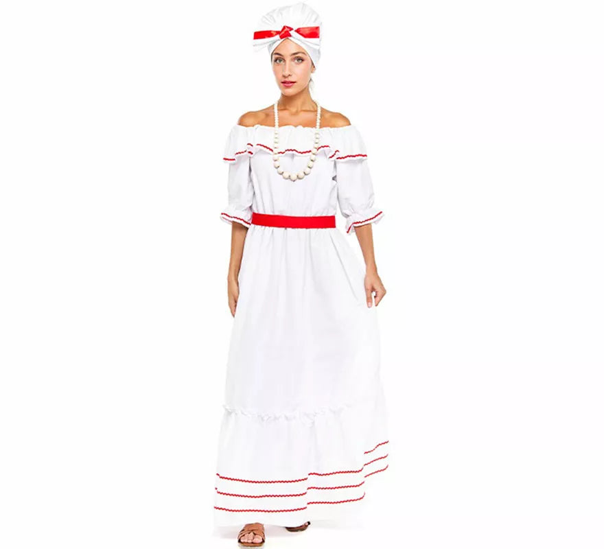 Translation missing: pt-PT.Disfraz de Cubana blanco para mujer