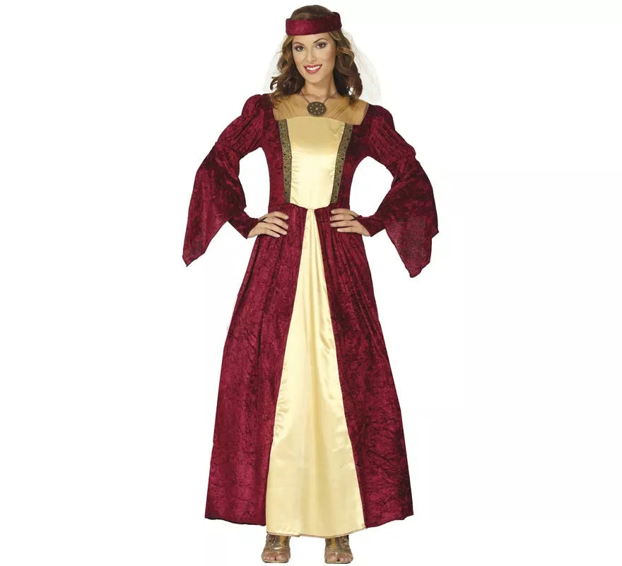 Translation missing: pt-PT.Disfraz de Dama Medieval Granate para mujer