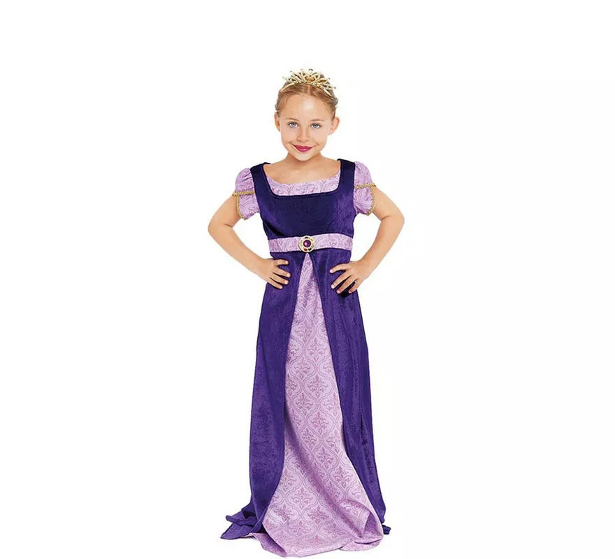 Translation missing: pt-PT.Disfraz de Dama Medieval morado y lila para niña