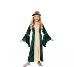 Fato de Medieval Lady verde para menina