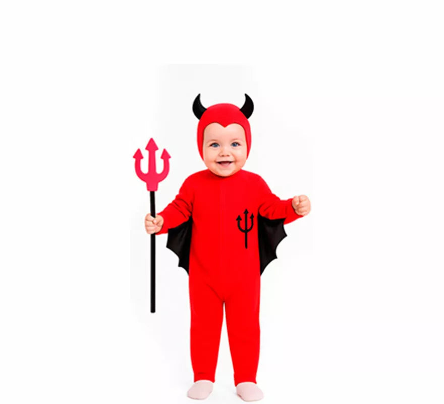 Translation missing: pt-PT.Disfraz de Demonio con tridente dibujado para niño y bebé