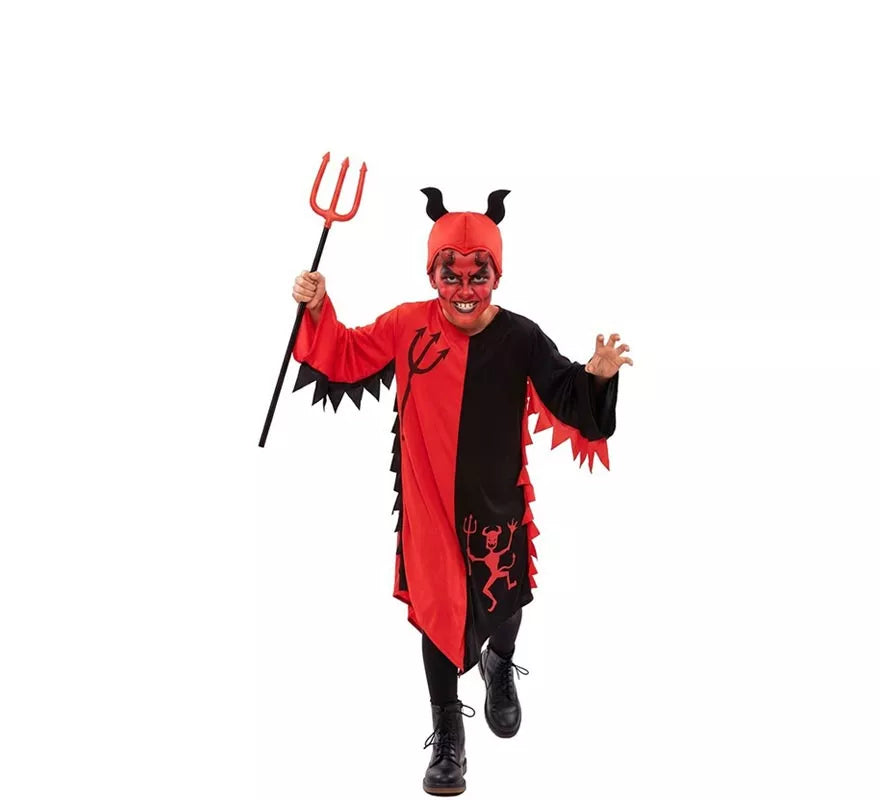Translation missing: pt-PT.Disfraz de Demonio Rojo y Negro para niños