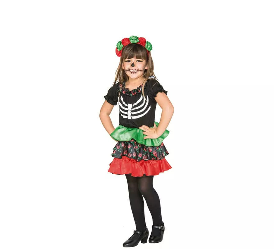 Translation missing: pt-PT.Disfraz de Día de los muertos para niña y bebé
