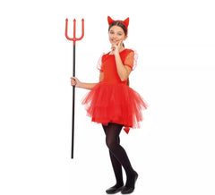 Fato de diabo vermelho com Tutu para menina