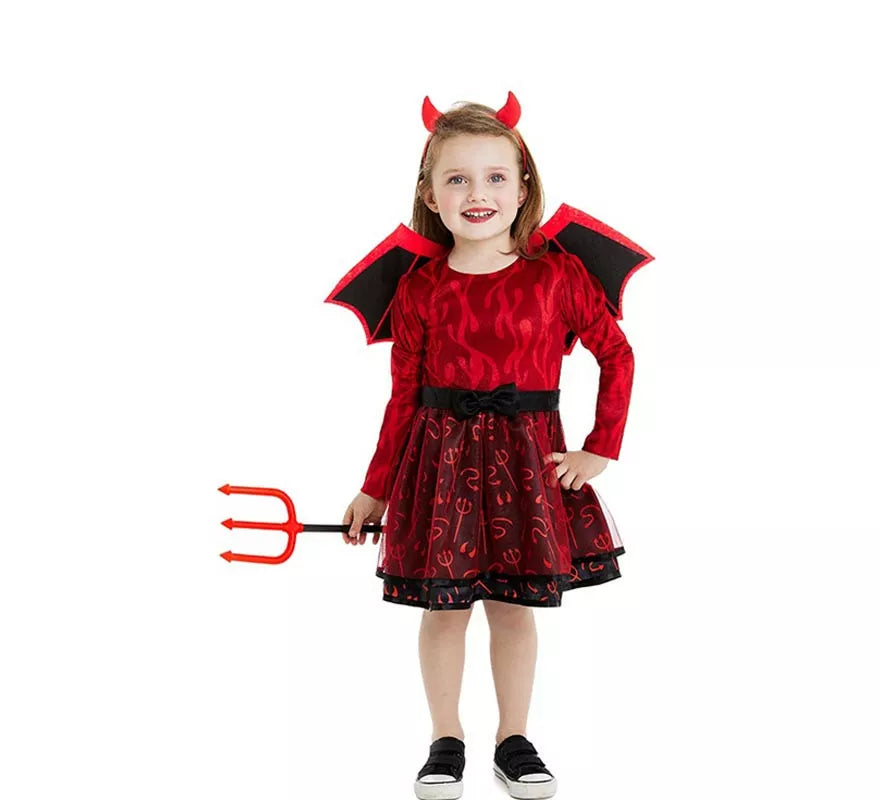 Translation missing: pt-PT.Disfraz de Diablilla roja con diadema y alas para bebé y niña