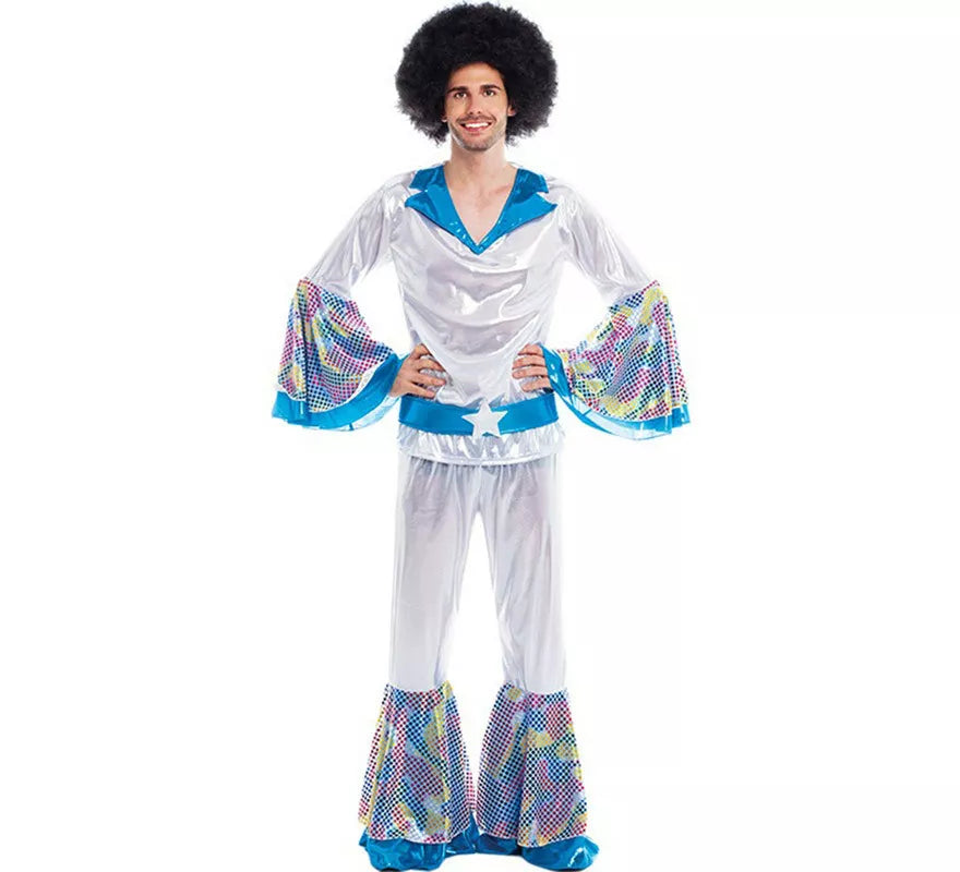 Translation missing: pt-PT.Disfraz de Disco Man plateado para hombre