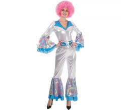 Fato de mulher disco prateada para mulher