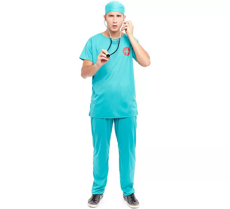 Translation missing: pt-PT.Disfraz de Doctor Cirujano azul para hombre