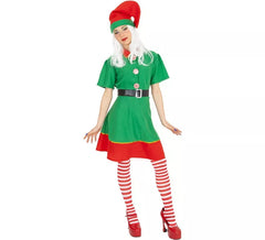 Fantasia de Elfo Ajudante do Papai Noel com Chapéu para Mulher