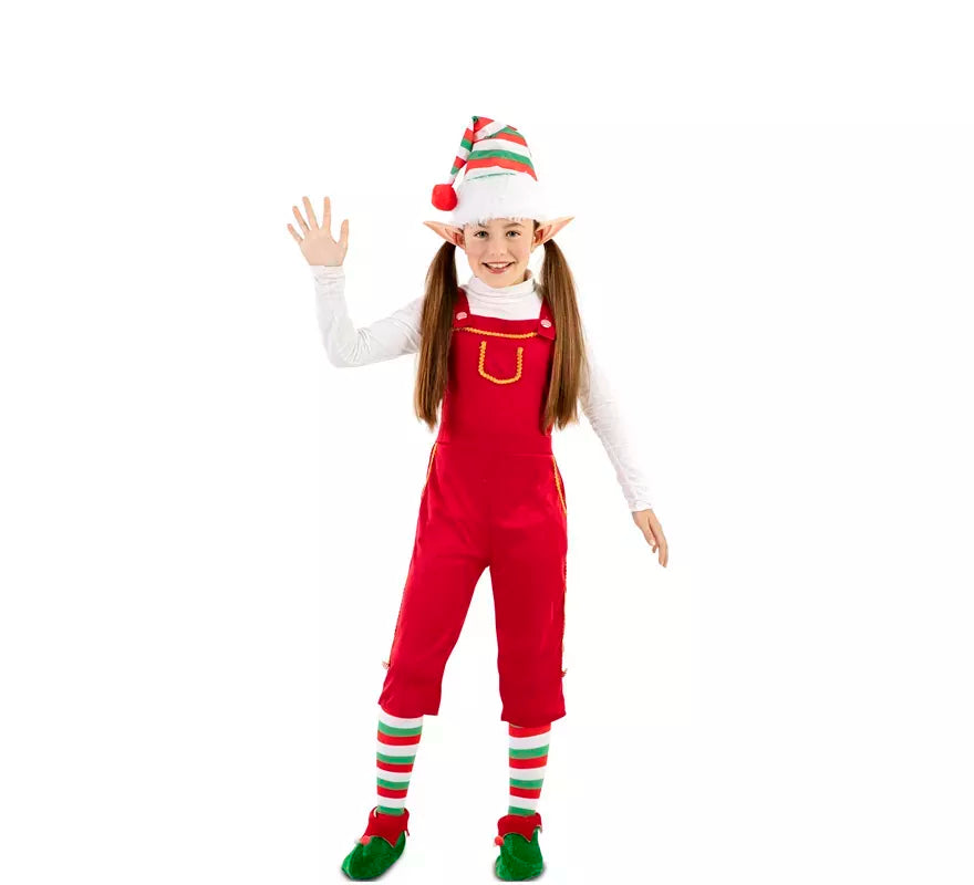 Translation missing: pt-PT.Disfraz de Elfa Roja con gorro para niños