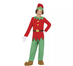 Fato de elfo verde e vermelho para crianças