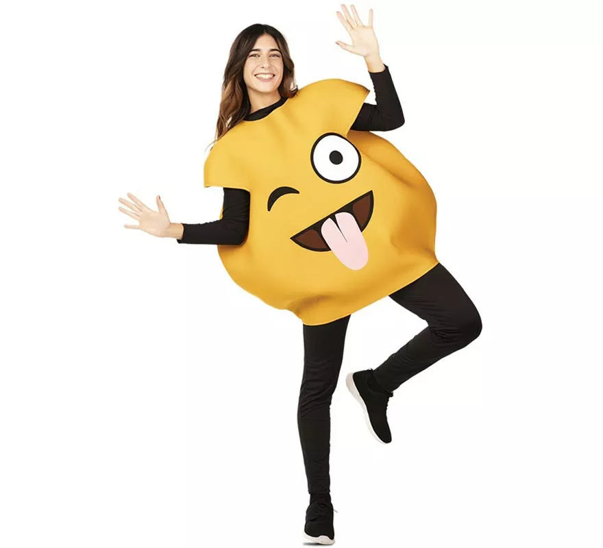 Translation missing: pt-PT.Disfraz de Emoticono Guiño con lengua para adultos