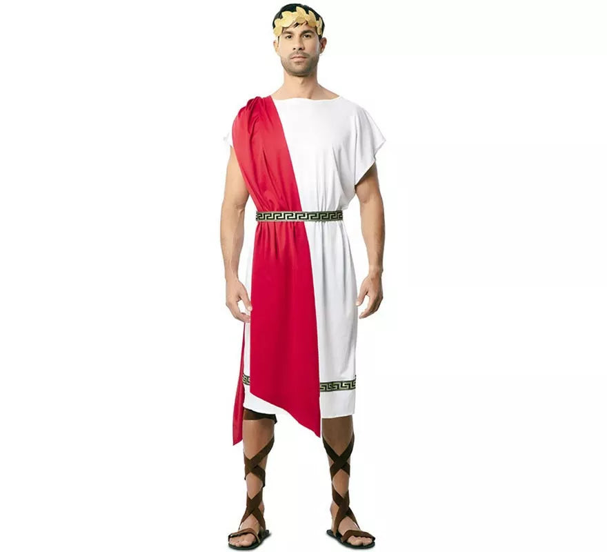 Translation missing: pt-PT.Disfraz de Emperador Romano con chal rojo para hombre