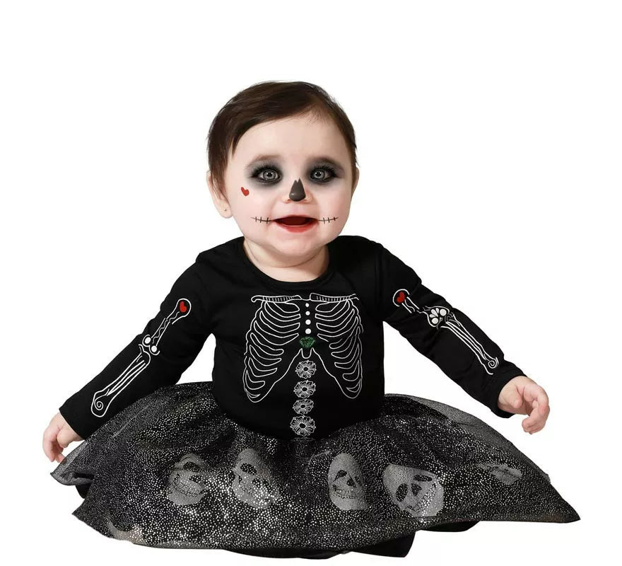 Translation missing: pt-PT.Disfraz de Esqueleto Brillo Calaveras para niña y bebé