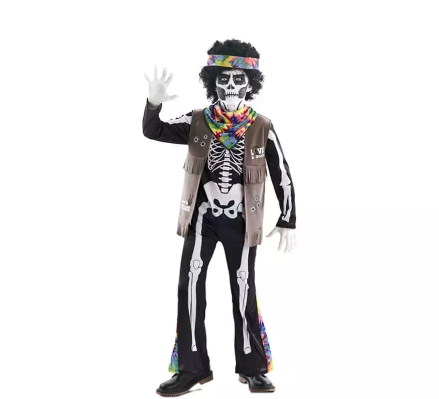 Translation missing: pt-PT.Disfraz de Esqueleto Hippie para niños