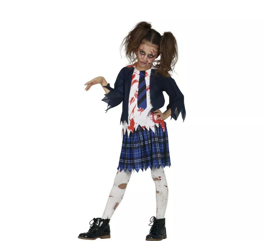 Translation missing: pt-PT.Disfraz de Estudiante de Secundaria Zombie para niña