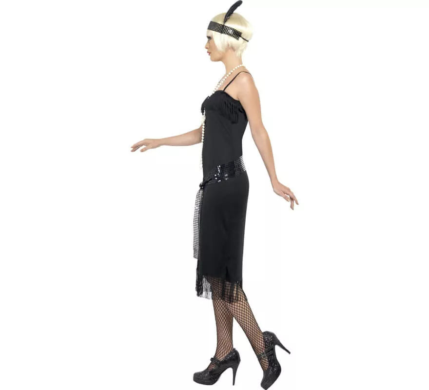 Translation missing: pt-PT.Disfraz de Flapper Locos años 20 Negro para Mujer