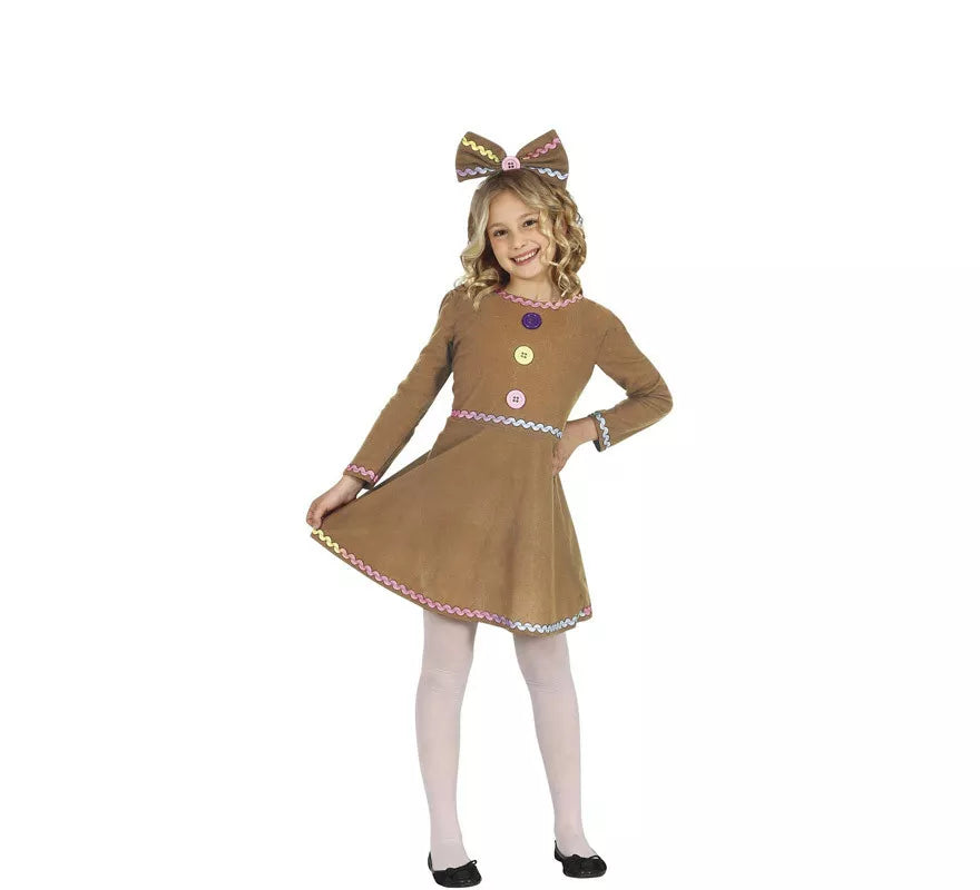Translation missing: pt-PT.Disfraz de Galleta de Jengibre con vestido para niña