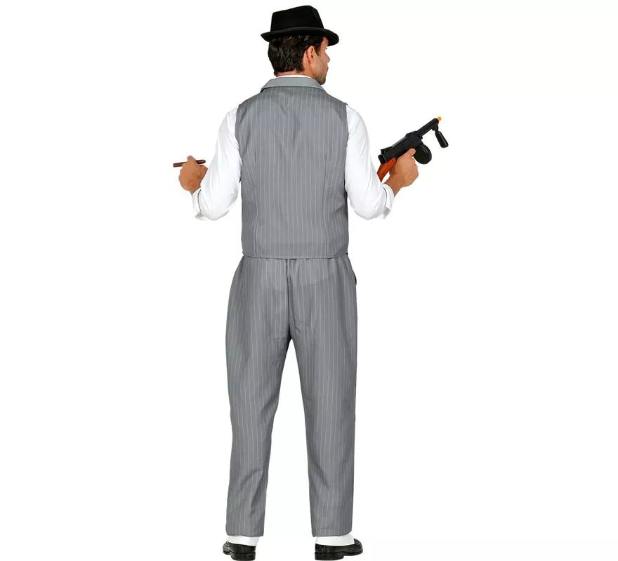 Translation missing: pt-PT.Disfraz de Gángster gris con corbata para hombre