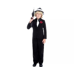 Fato de gangster chefe mafioso para menino