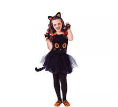 Fato de gatinho engraçado para menina