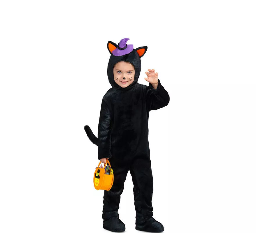 Translation missing: pt-PT.Disfraz de Gatito Negro con Calabaza para bebé y niños