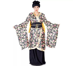 Fato de gueixa com flores para mulher