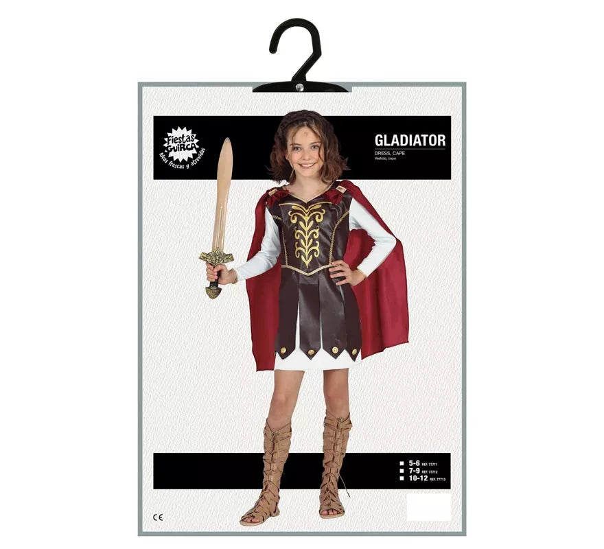 Translation missing: pt-PT.Disfraz de Gladiadora con capa para niña