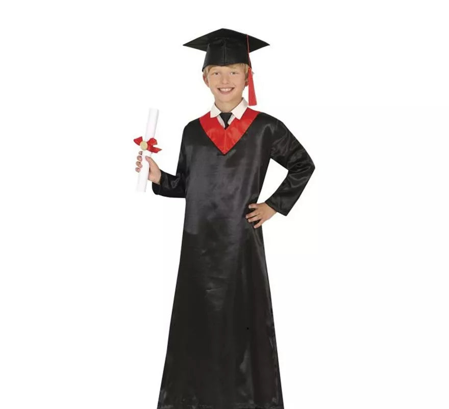 Translation missing: pt-PT.Disfraz de Graduado rojo y negro para niños y adolescentes