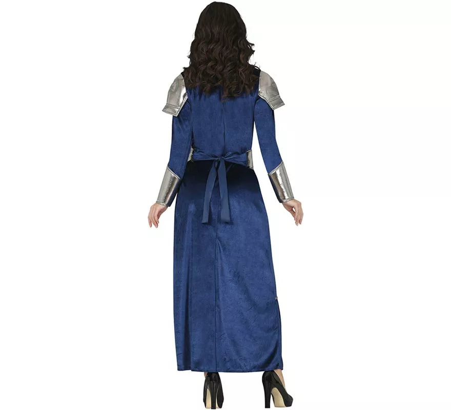 Translation missing: pt-PT.Disfraz de Guerrera Medieval azul y plateado para mujer