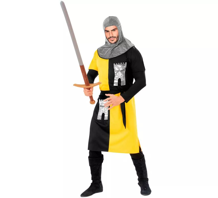 Translation missing: pt-PT.Disfraz de Guerrero Medieval Amarillo para hombre