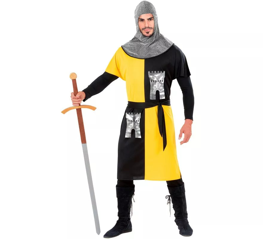 Translation missing: pt-PT.Disfraz de Guerrero Medieval Amarillo para hombre