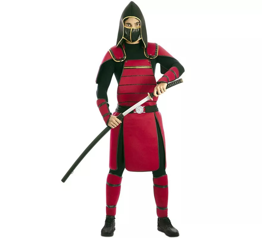 Translation missing: pt-PT.Disfraz de Guerro Samurái rojo para hombre
